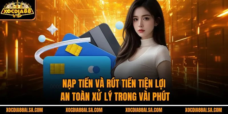 Nạp tiền và rút tiền tiện lợi, an toàn, xử lý trong vài phút